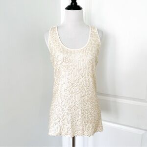 Apt. 9 Cream Mermaid Sequin Scoop Neck Tank - large